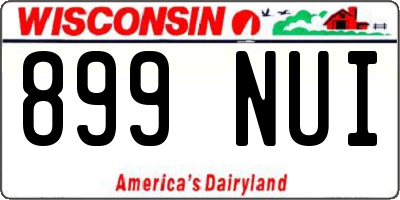 WI license plate 899NUI