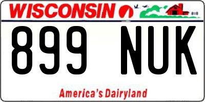 WI license plate 899NUK
