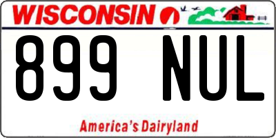 WI license plate 899NUL