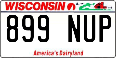 WI license plate 899NUP
