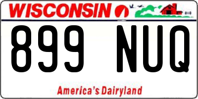 WI license plate 899NUQ