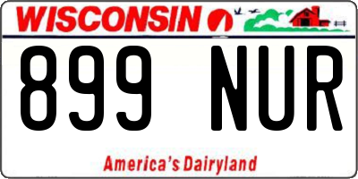 WI license plate 899NUR