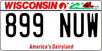 WI license plate 899NUW