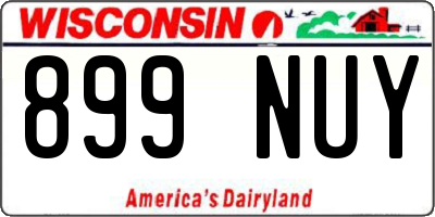 WI license plate 899NUY