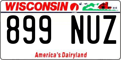 WI license plate 899NUZ