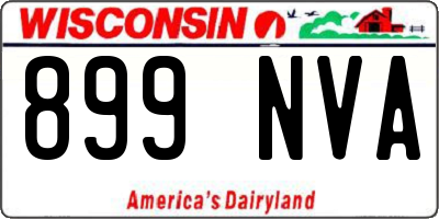 WI license plate 899NVA