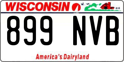 WI license plate 899NVB