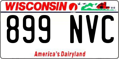 WI license plate 899NVC