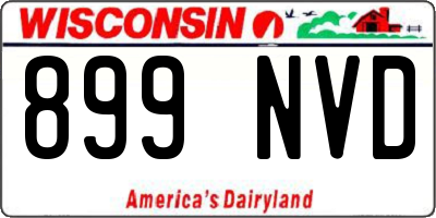 WI license plate 899NVD