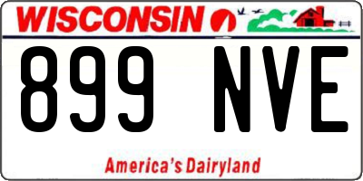 WI license plate 899NVE