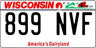 WI license plate 899NVF