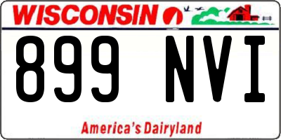 WI license plate 899NVI