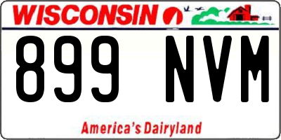 WI license plate 899NVM