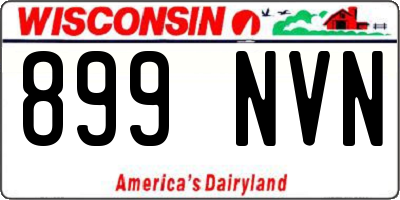 WI license plate 899NVN
