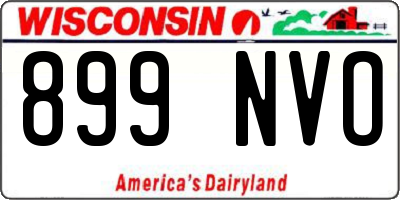 WI license plate 899NVO