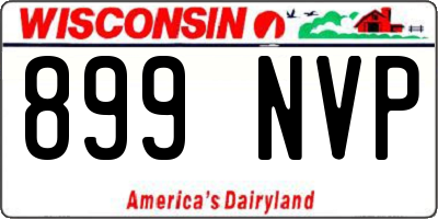 WI license plate 899NVP