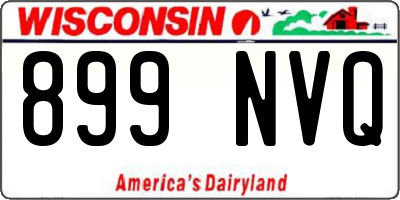 WI license plate 899NVQ
