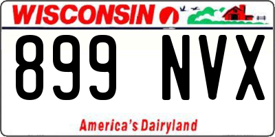 WI license plate 899NVX