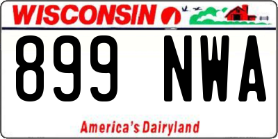 WI license plate 899NWA
