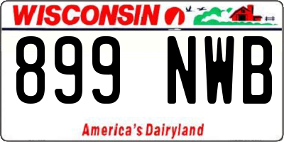 WI license plate 899NWB