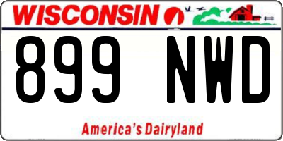 WI license plate 899NWD