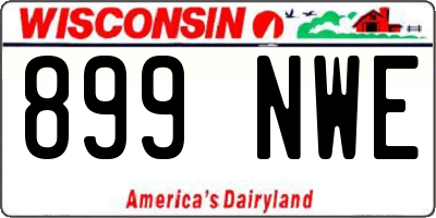 WI license plate 899NWE