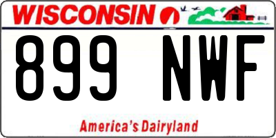 WI license plate 899NWF