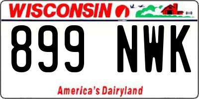 WI license plate 899NWK