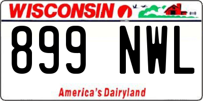 WI license plate 899NWL
