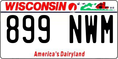 WI license plate 899NWM