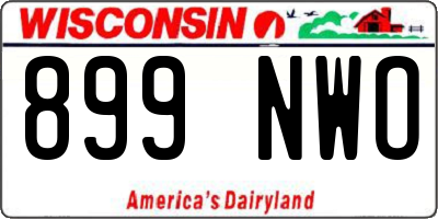 WI license plate 899NWO