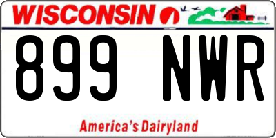 WI license plate 899NWR