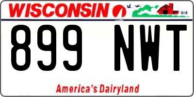 WI license plate 899NWT