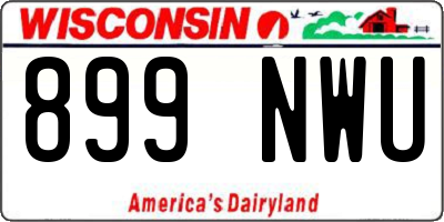 WI license plate 899NWU