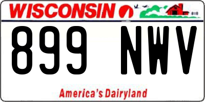 WI license plate 899NWV