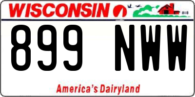 WI license plate 899NWW
