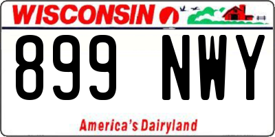 WI license plate 899NWY