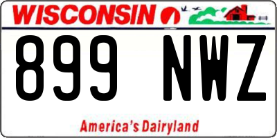 WI license plate 899NWZ