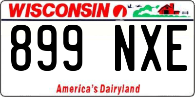 WI license plate 899NXE