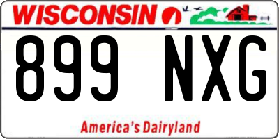 WI license plate 899NXG