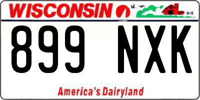 WI license plate 899NXK