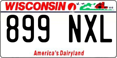 WI license plate 899NXL