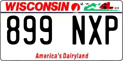 WI license plate 899NXP