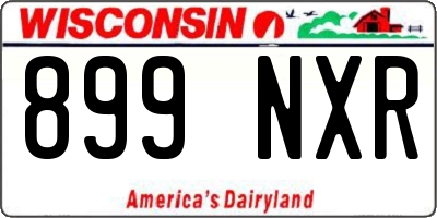 WI license plate 899NXR