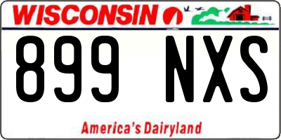 WI license plate 899NXS