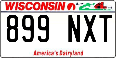 WI license plate 899NXT