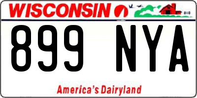 WI license plate 899NYA