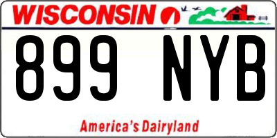 WI license plate 899NYB