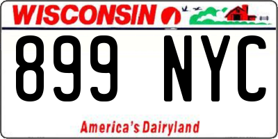 WI license plate 899NYC