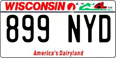 WI license plate 899NYD